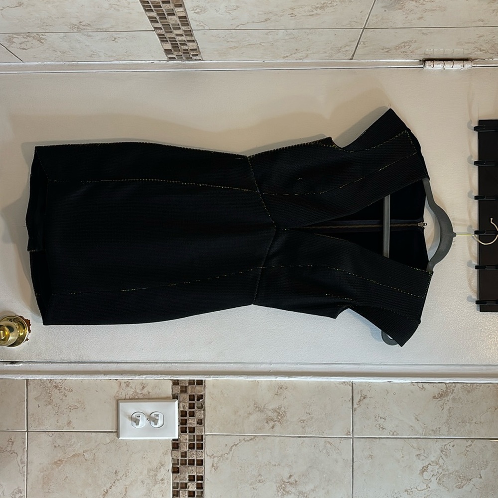 Mason by Michelle Mason size 0 black gold tint mini dress